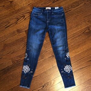 DRIFTWOOD Jackie High Rise Embroidered Skinny Jeans